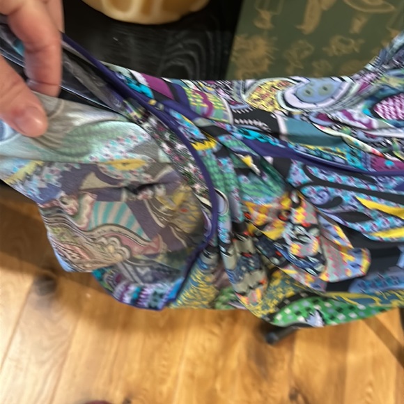 Etro cocktail dress. 92% Viscose 8% Elastin SZ42 double lined. Gorgeous colors - Picture 5 of 10